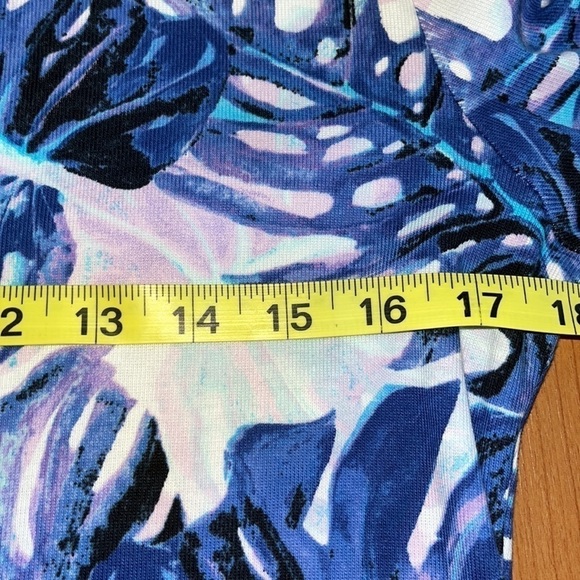 Rafaella women’s palm print purple and blue dress size medium - Picture 6 of 7